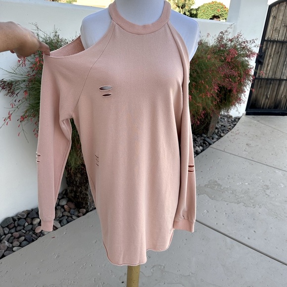 Soft Pink Distressed Ripped Sweater - Picture 6 of 8